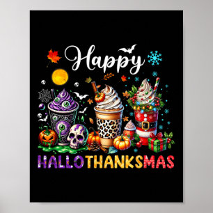 Glückliche Hallothanksmas Halloween-Kaffeetasse Da Poster