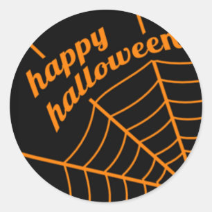Glückliche Halloween-Aufkleber mit Spinnen-Netz Runder Aufkleber