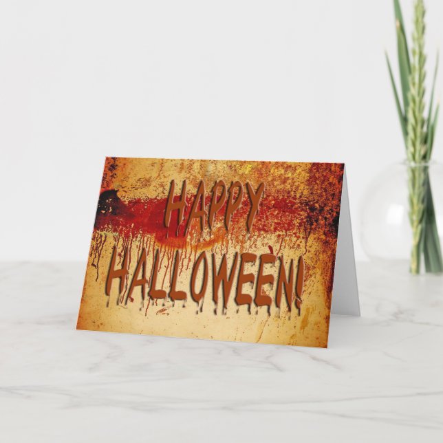 Glückliche Halloween-Blood-Fixe-Wall-Karte Karte (Vorderseite)