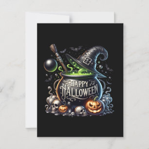 Glückliche Halloween Cauldron Postkarte Einladungs