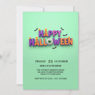 Glückliche Halloween-Eyeball-Einladung Einladung