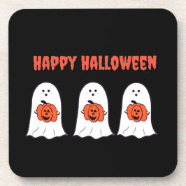 Glückliche Halloween-Geister mit Jack-o-Lanterns Getränkeuntersetzer
