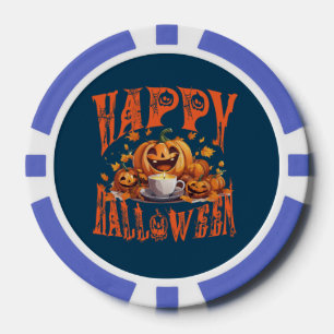 Glückliche Halloween Gruppe glücklicher Jack-O-Lan Pokerchips