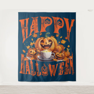 Glückliche Halloween Gruppe glücklicher Jack-O-Lan Wandteppich