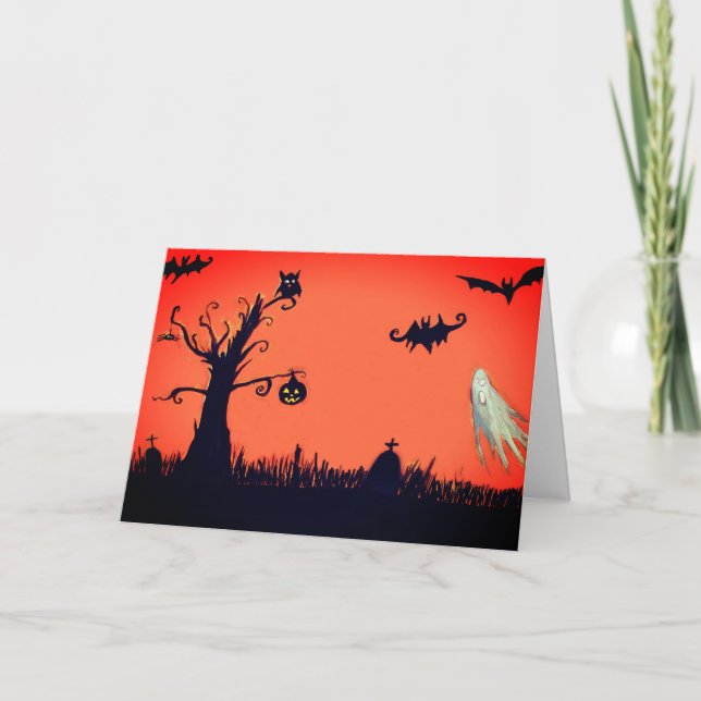 Glückliche Halloween-Gruß-Karte Karte (Vorderseite)