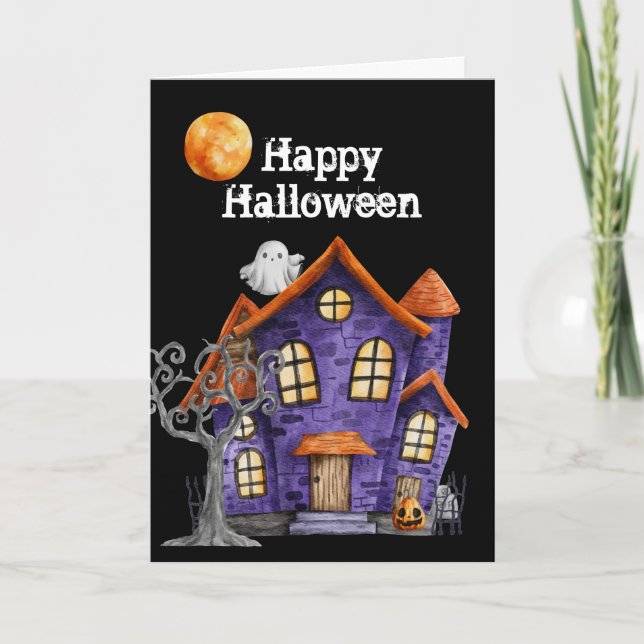 Glückliche Halloween-Grußkarte Dankeskarte (Vorderseite)