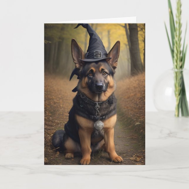 Glückliche Halloween-Grußkarte (Hund) Karte (Vorderseite)