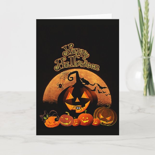 Glückliche Halloween-Grußkarte Karte (Vorderseite)