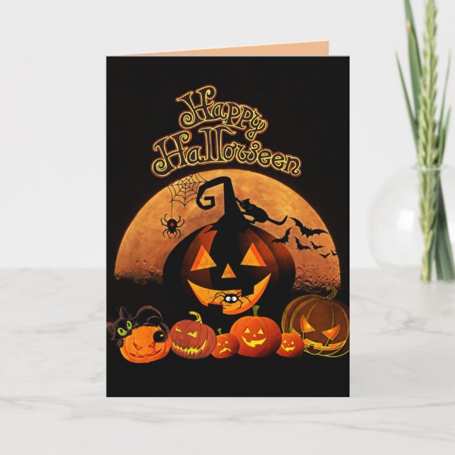 Glückliche Halloween-Grußkarte Karte (Vorderseite)