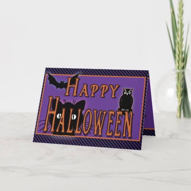 Glückliche Halloween-Grußkarte Karte (Vorderseite)