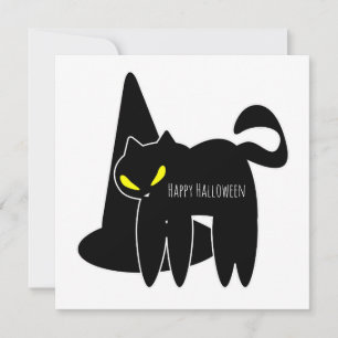 Glückliche Halloween-Grußkarte   Schwarze Katze Dankeskarte