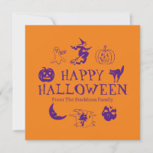 Glückliche Halloween-individuelle Name lila-Orange