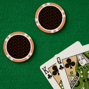 Glückliche Halloween-Jack-O-Lantern-Glühfacen Pokerchips