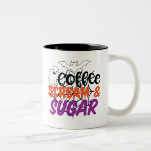 Glückliche Halloween-Kaffee-Schrei-ZuckerTasse Zweifarbige Tasse