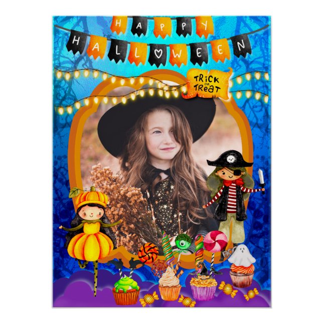 Glückliche Halloween-Kostümkinder Party-Feier Poster (Vorderseite)