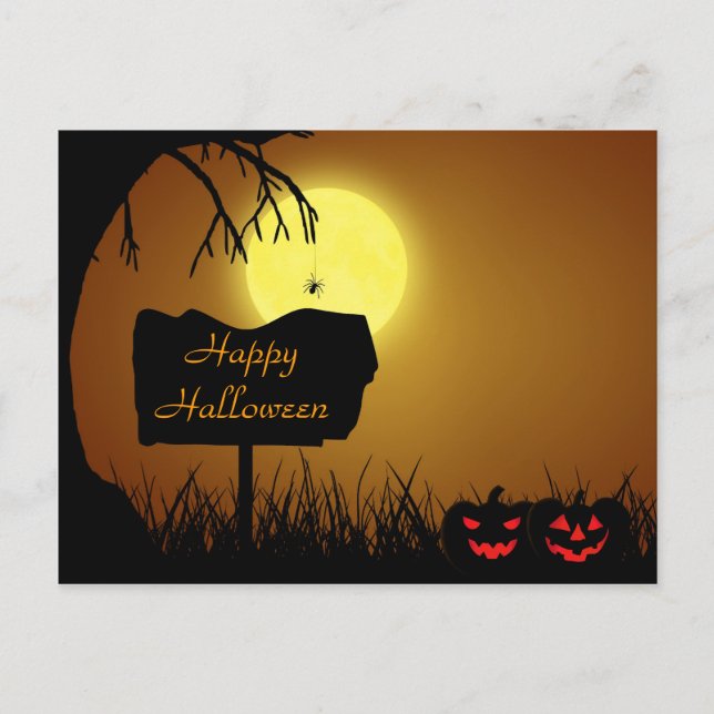 Glückliche Halloween-Kürbislaterne Pumpkins Postkarte (Vorderseite)