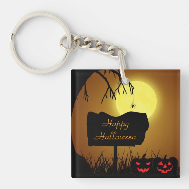 Glückliche Halloween-Kürbislaterne Pumpkins Schlüsselanhänger (Vorderseite)
