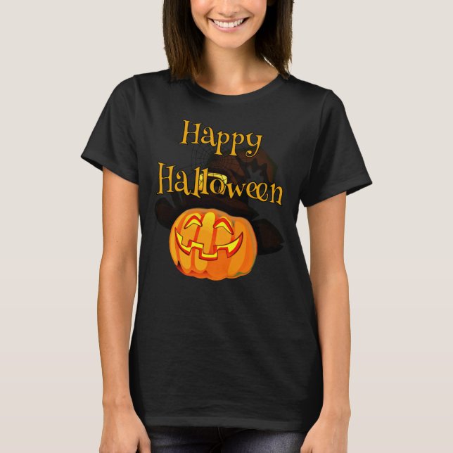 Glückliche Halloween-Kürbislaterne T-Shirt (Vorderseite)