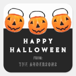 Glückliche Halloween-Leckereien Quadratischer Aufkleber