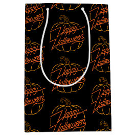 Glückliche Halloween-Neon-Geschenktasche Mittlere Geschenktüte