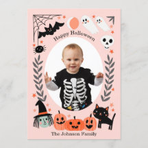 Glückliche Halloween-niedliche Kinderfotokarte