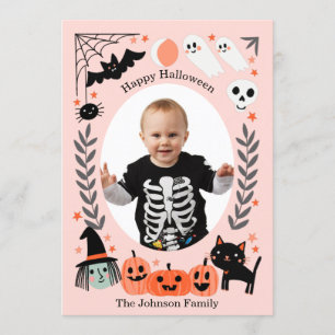 Glückliche Halloween-niedliche Kinderfotokarte Einladung