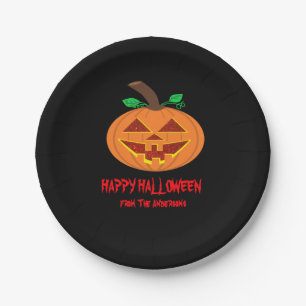 Glückliche Halloween Pumpkin Paper Teller