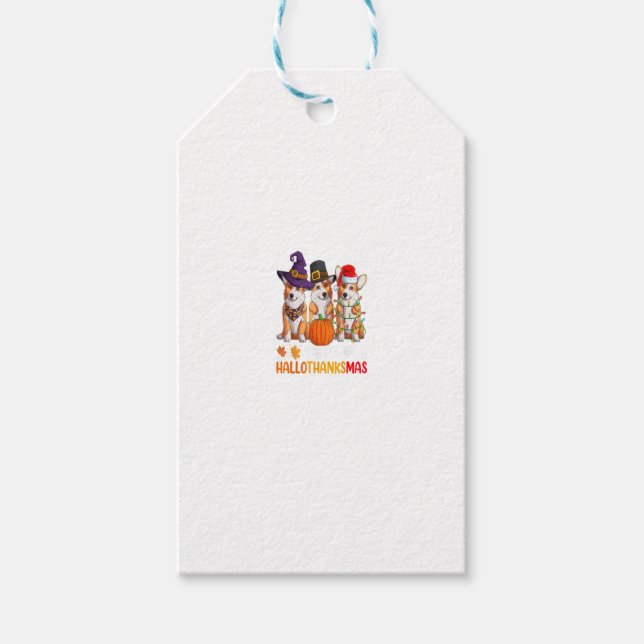 Glückliche Halloween-Shirts, walisischer Corgi Hap Geschenkanhänger (Vorderseite)