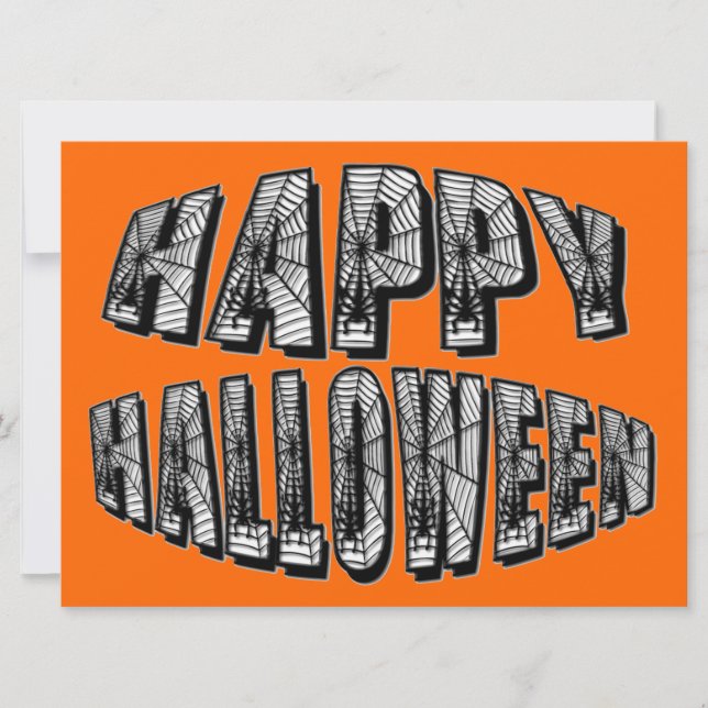 Glückliche Halloween Spiders & Spider Web-Einladun Einladung (Vorderseite)