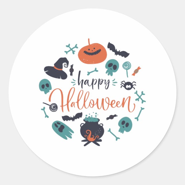 Glückliche Halloween-T - Shirt Männer Frauen Runder Aufkleber (Vorderseite)