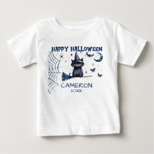 Glückliche Halloween-Wasserfarbenkatze - Baby-T - Baby T-shirt