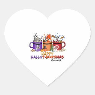 glückliche halloween Weihnachtsschwester lustige K Herz-Aufkleber