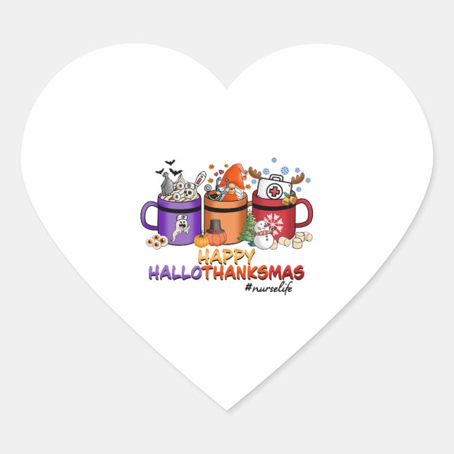 glückliche halloween Weihnachtsschwester lustige K Herz-Aufkleber (Vorderseite)