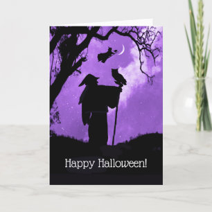Glückliche Halloween-Zauberhexen KatzenHexe Karte