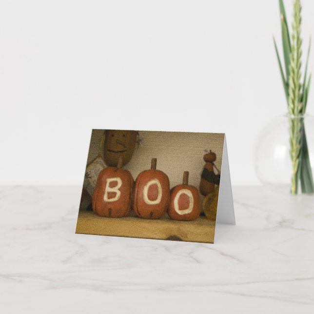 Glückliche Halloweenboo-Kürbiskarte Karte (Vorderseite)