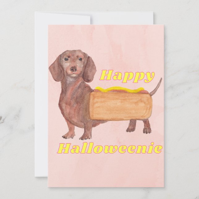 Glückliche Halloweenie-Grußkarte Feiertagskarte (Vorderseite)