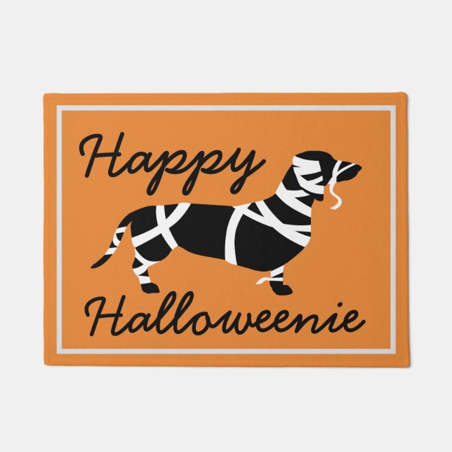 Glückliche Halloweenie Halloween Mama-Dackel Fußmatte (Vorderseite)