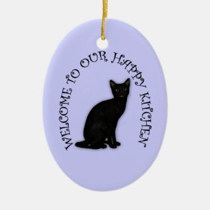 Glückliche hängende Küchen-Verzierung der Keramik Ornament