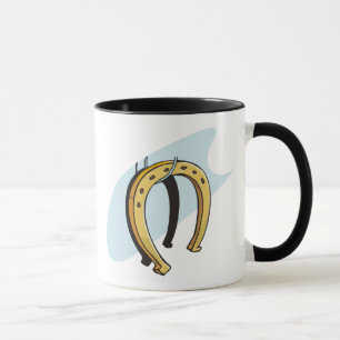 Glückliche Hanghufeisen PferdeEquine Thema Tasse