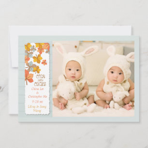 Glückliche Herbst-Foto-Geburts-Mitteilung Ankündigung