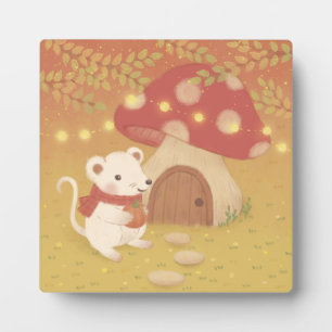 Glückliche Herbsttage mit Maus Fotoplatte