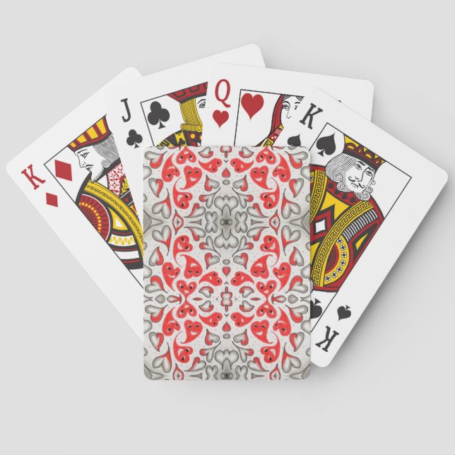 Glückliche Herz-Spielkarten Spielkarten (Rückseite)