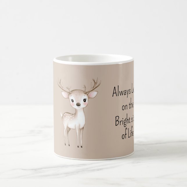 Glückliche Hirsche Sonnenseite des Lebens Kaffeetasse (Mittel)