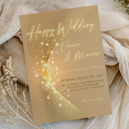 Glückliche Hochzeit Elegante Florale Hochzeitsfeie Einladung