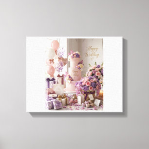 Glückliche Hochzeit Elegantes Hochzeitsgeschenk Leinwanddruck