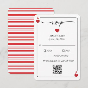 Glückliche Hochzeits-RSVP-Karte mit QR-Option Einladung