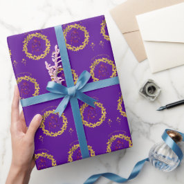 Glückliche Hochzeitszeremonie lila Geschenkpapier