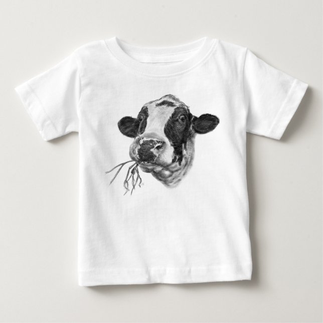 Glückliche Holsteiner-Milchkuh Baby T-shirt (Vorderseite)