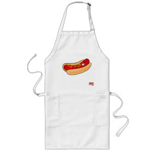 Glückliche Hotdog-Grill-Schürze Lange Schürze