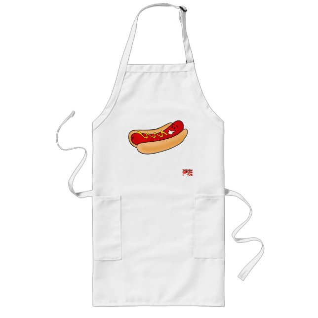 Glückliche Hotdog-Grill-Schürze Lange Schürze (Vorne)